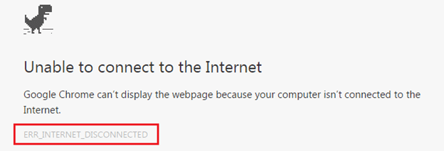 ERR_INTERNET_DISCONNECTED