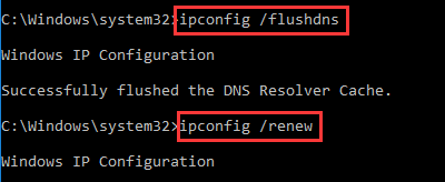 ipconfig /flushdns
