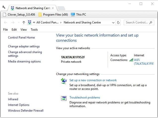 Network and Sharing Center