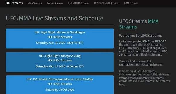 MMA Streams