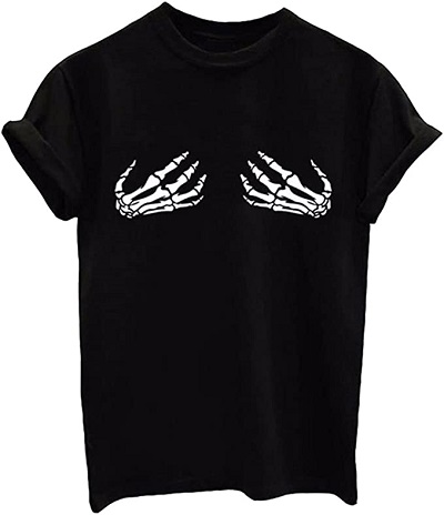 Women Skull Finger T-Shirt