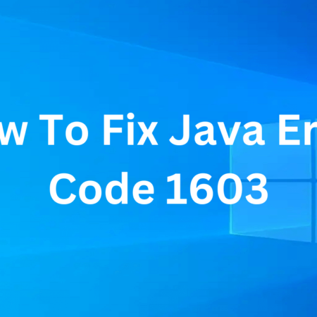 How To Fix Java Error Code 1603