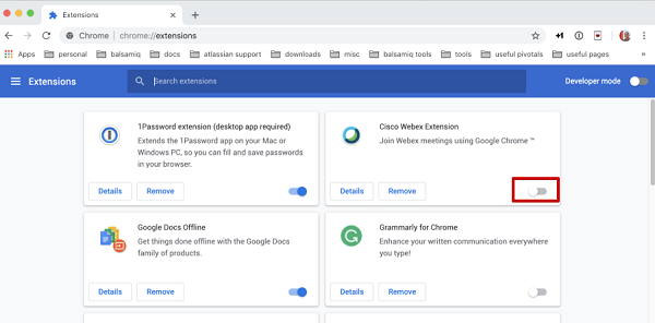 Disable Browser Extensions